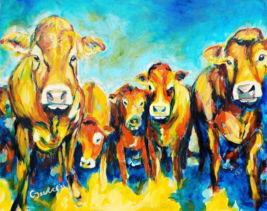 Limousin Cows painting by Christina Deubel
