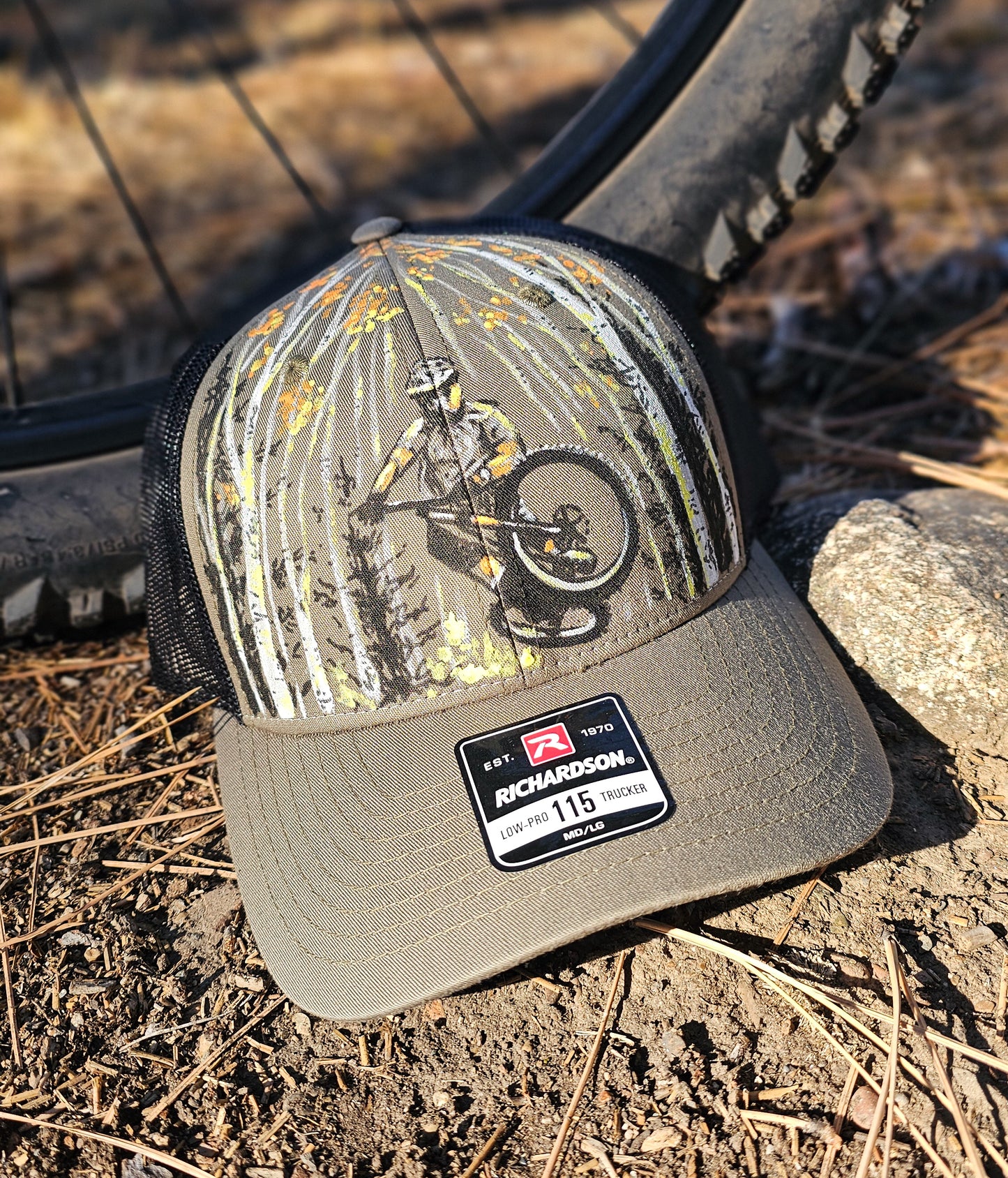 Park City MTB Trucker Hat - Hand Painted Aspen Forest Design