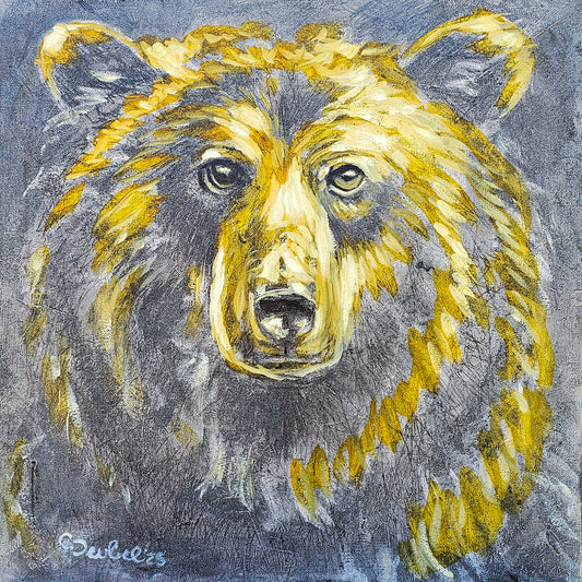 "Illuminated Strength"
Original Bear Painting | Mixed Media
