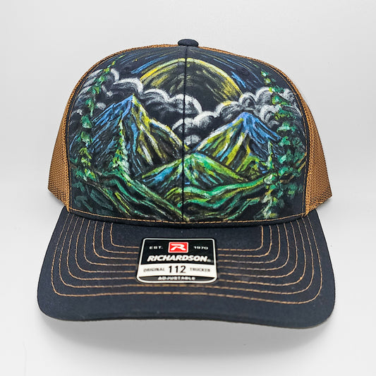 "Tempest"
Hand-Painted Trucker Hat – Wearable Art