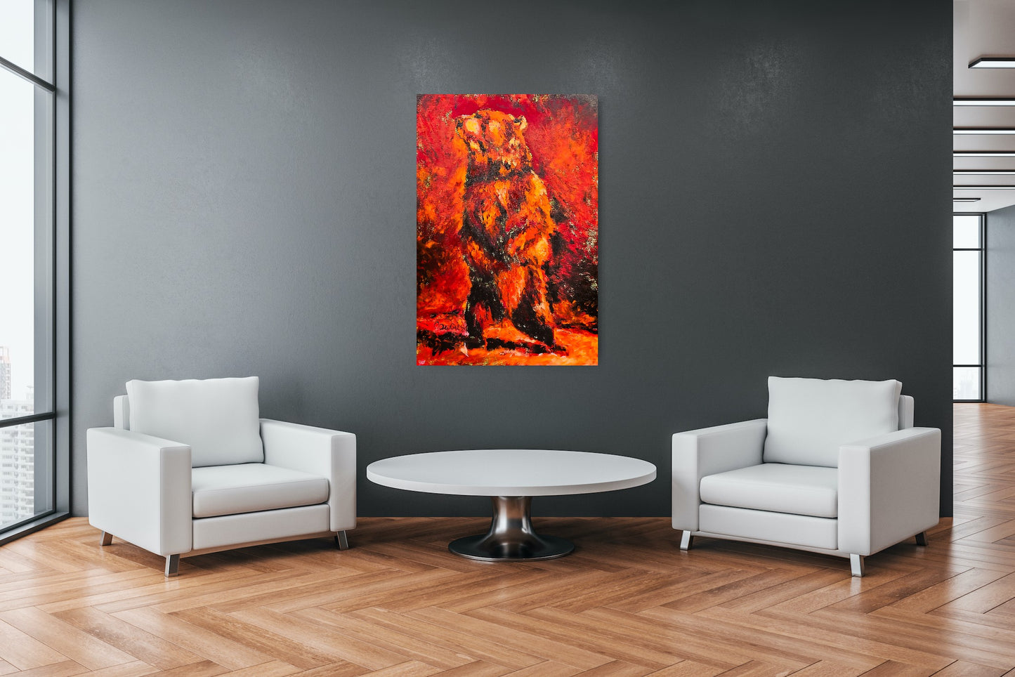 Red Bear Painting