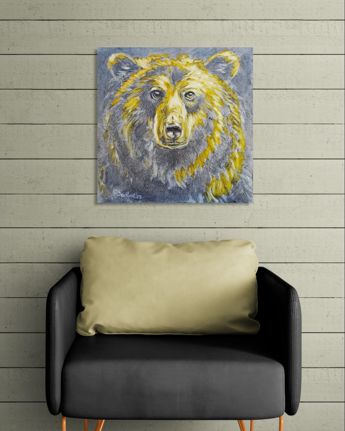 "Illuminated Strength"
Original Bear Painting | Mixed Media
