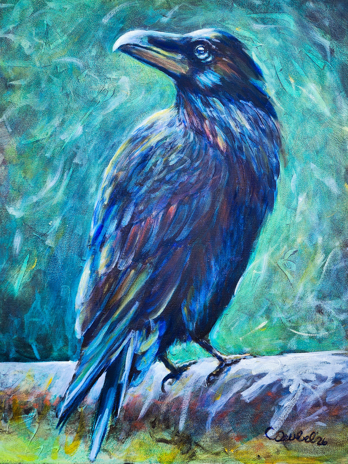 The Watcher | Raven Oil Painting