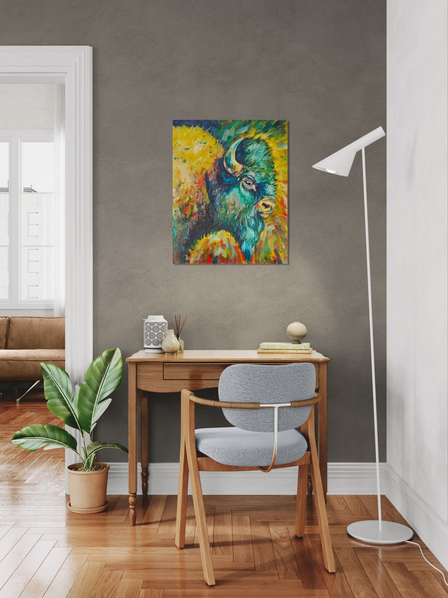 Wildlight – Original Bison Oil Painting