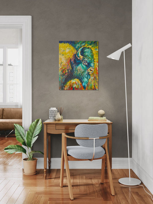 Wildlight – Original Bison Oil Painting