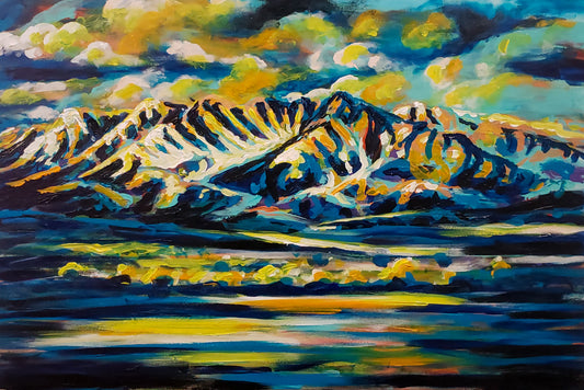 Crazy Mountains ~ Fine Art Finger Painting