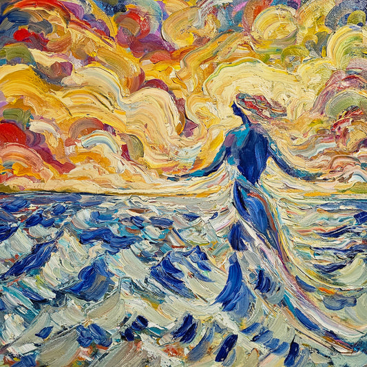 She Rises With the Sea
- Original Expressionist Ocean Painting