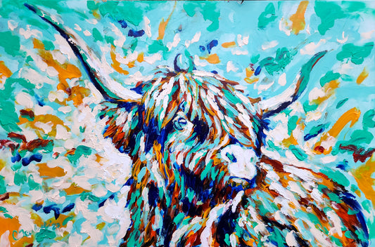 Highlander Cow Painting