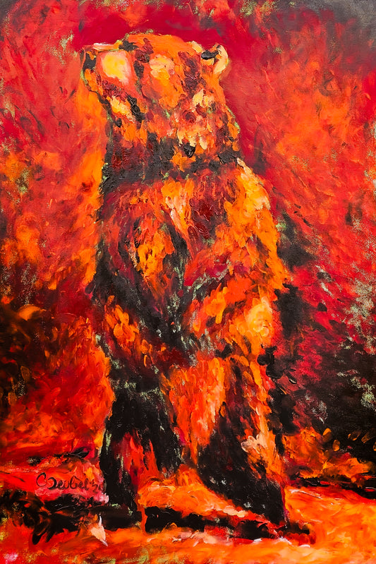 Red Bear Painting