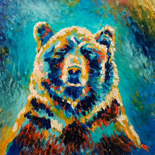 Pensive Bear Painting