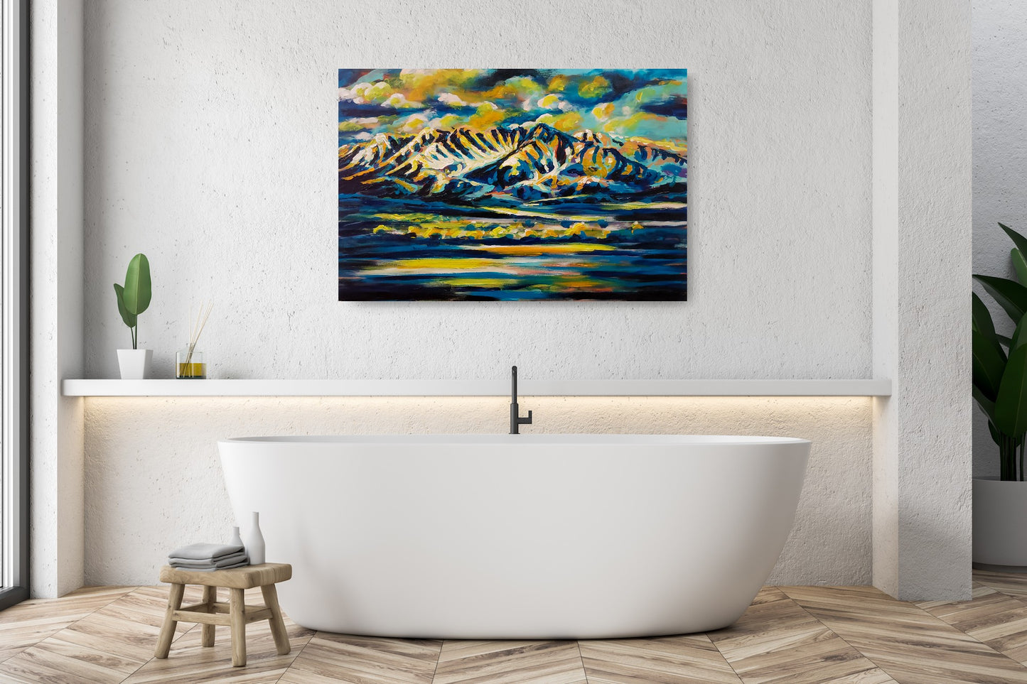 Crazy Mountains ~ Fine Art Finger Painting