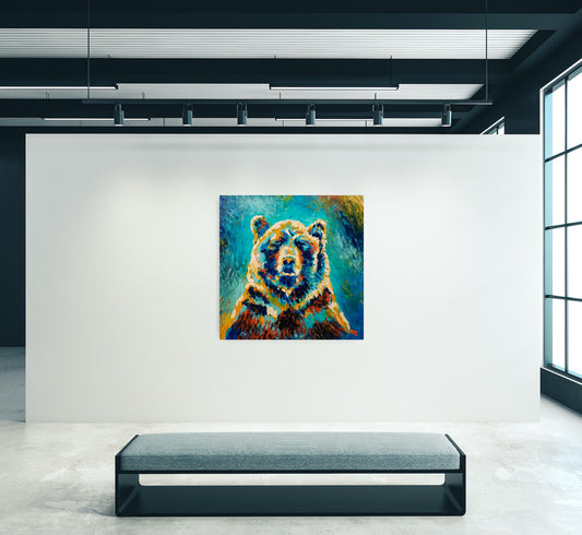 Pensive Bear Painting